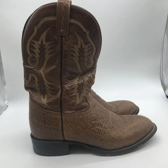 Tony Lama Aztec Shrunken Shoulder Western Boots Mens 8 Brown Rodeo Cowboy Tony Lama | Shoes | Tony Lama Kango Tobac Aztec Shrunken  main image 4